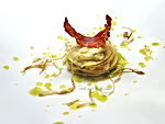 millefoglie di crespelle, asparagi e Morlacco